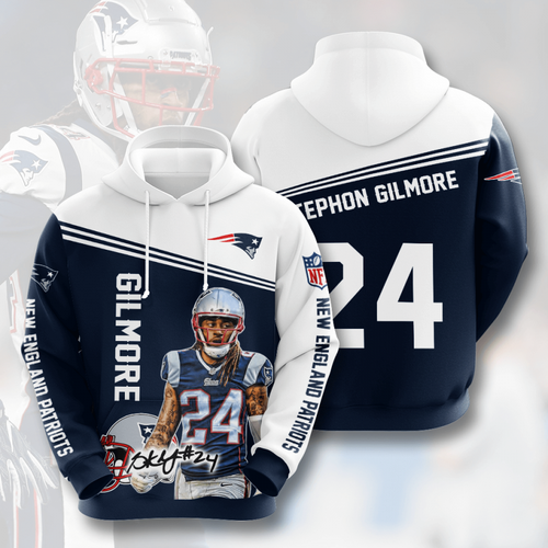 Amazon Sports Team Stephon Gilmore New England Patriots Hoodie 3D