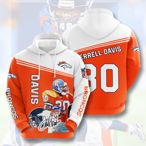 Amazon Sports Team Terrell Davis Denver Broncos Hoodie 3D