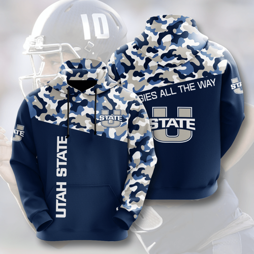 Amazon Sports Team Utah State Aggies Camo Hoodie 3D 2 Amazon Sports Team Utah State Aggies Camo Hoodie 3D