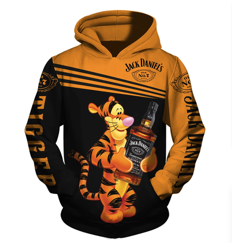 Amazon Sports Team Winnie The Pooh Tigger Jack Daniel?s Hoodie 3D