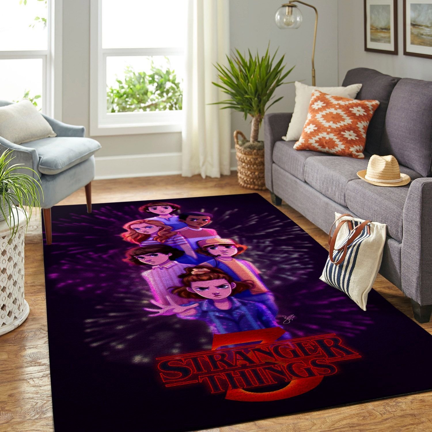 Amazon The Stranger Things- Netflix Teen Movie Living Room Area Rug