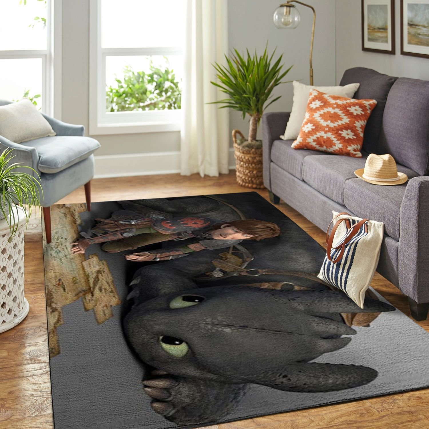 Amazon Toothless And Hiccup Living Room Area Rug