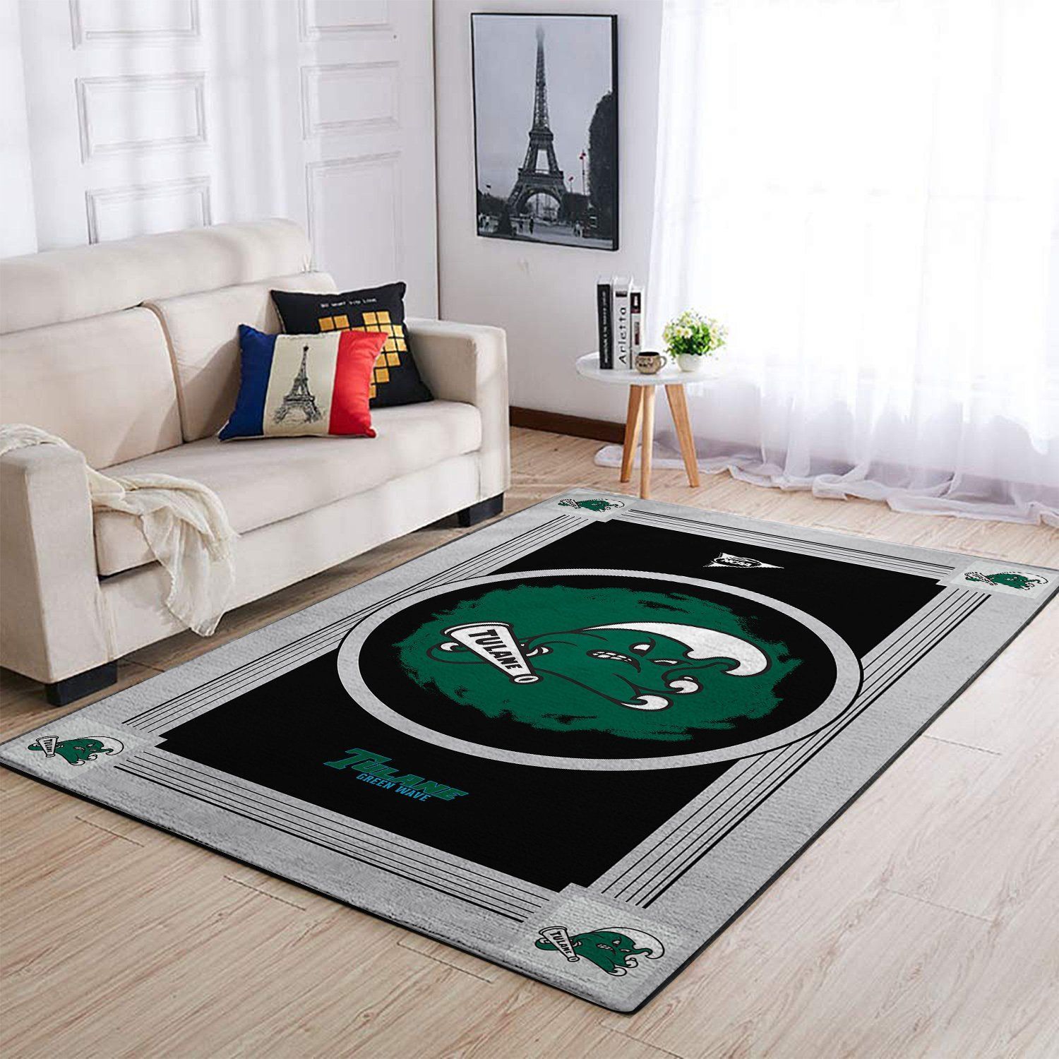 Amazon Tulane Green Wave Living Room Area Rug