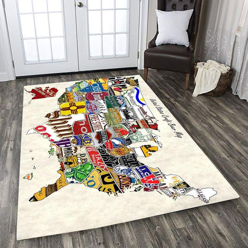American Beer Map Rectangle Limited Edition Rug 2 American Beer Map Rectangle Limited Edition Rug