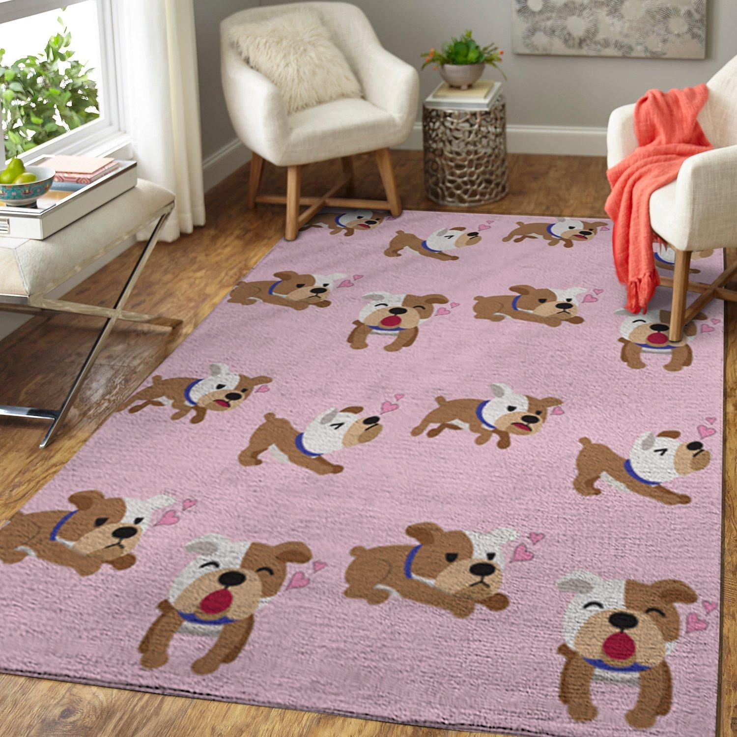 American Bulldog Pink Heart Limited Edition Rug 2 American Bulldog Pink Heart Limited Edition Rug