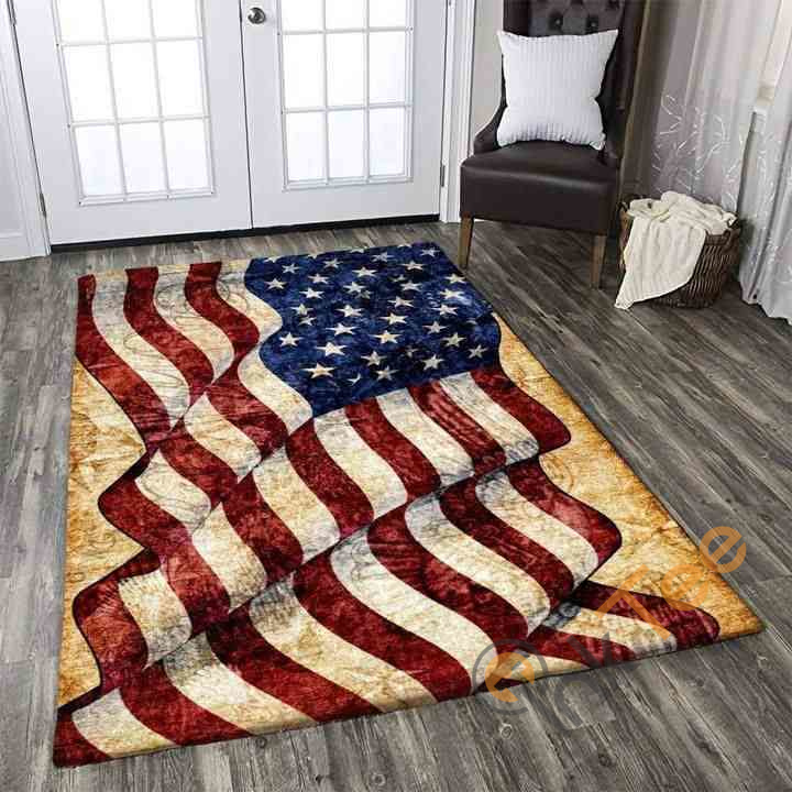 Distressed American Flag Area Rug