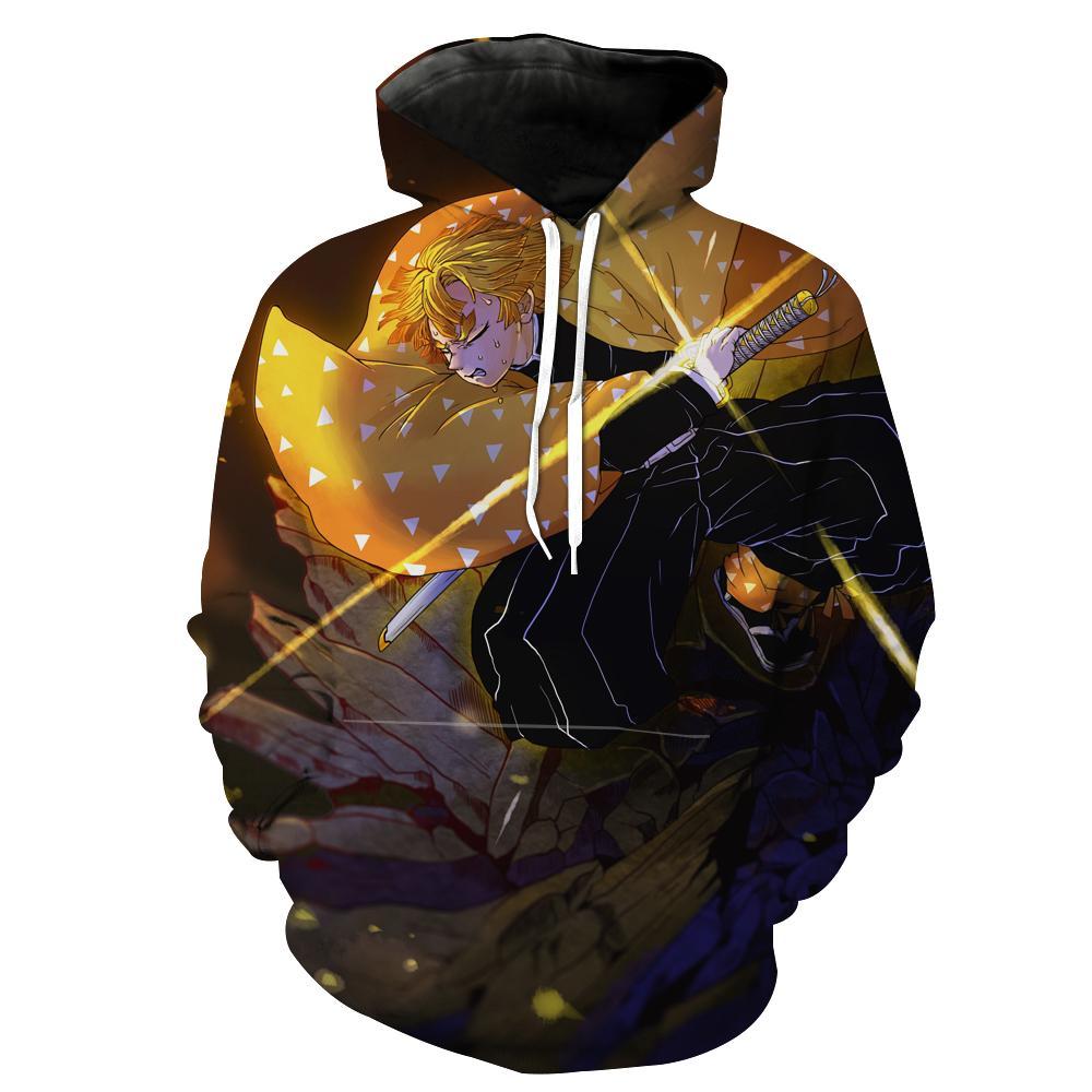 Anime Demon Slayer Zenitsu Demon Slayer Anime Hoodie 3D 2 Anime Demon Slayer Zenitsu Demon Slayer Anime Hoodie 3D