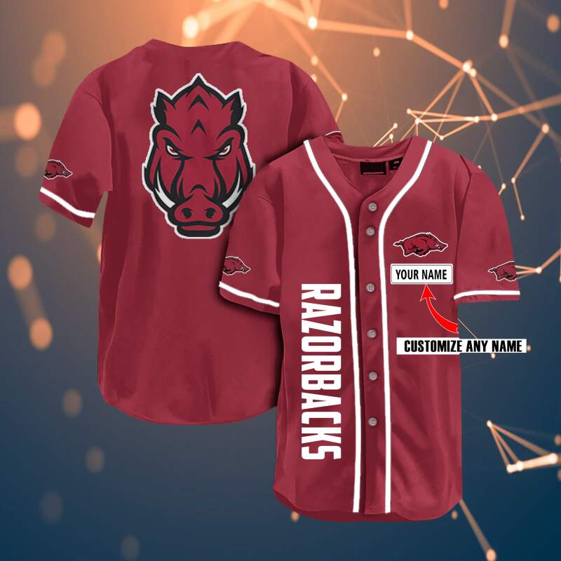 Arkansas Razorbacks Personalized Name Ncaa Fans Team 3d Customization Gifts Baseball Jersey 5 Arkansas Razorbacks Personalized Name Ncaa Fans Team 3d Customization Gifts Baseball Jersey