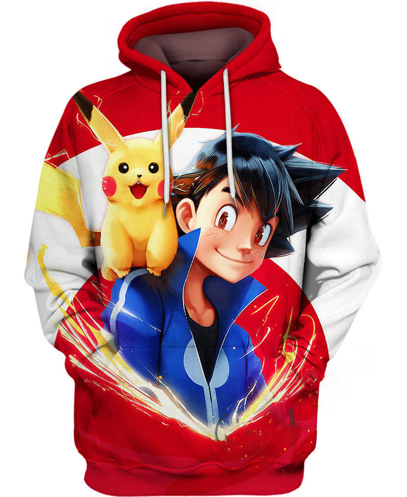 Ash And Pikachu Hoodie 3D