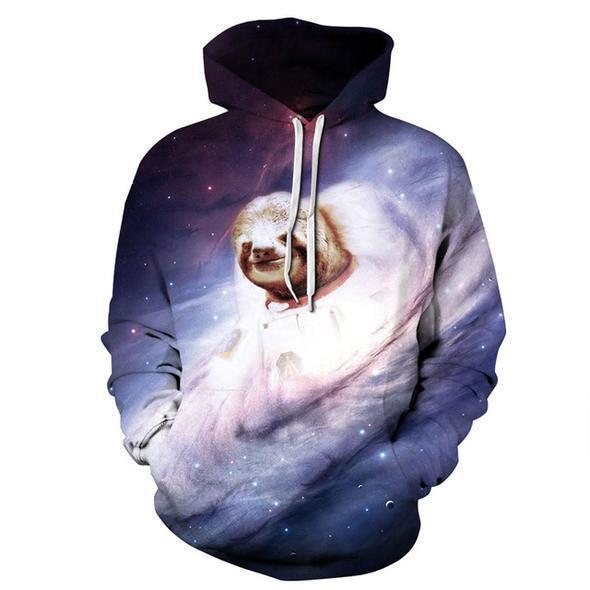 Astronaut Sloth Galaxy Pullover Animal Spaces Hoodie 3D 4 Astronaut Sloth Galaxy Pullover Animal Spaces Hoodie 3D