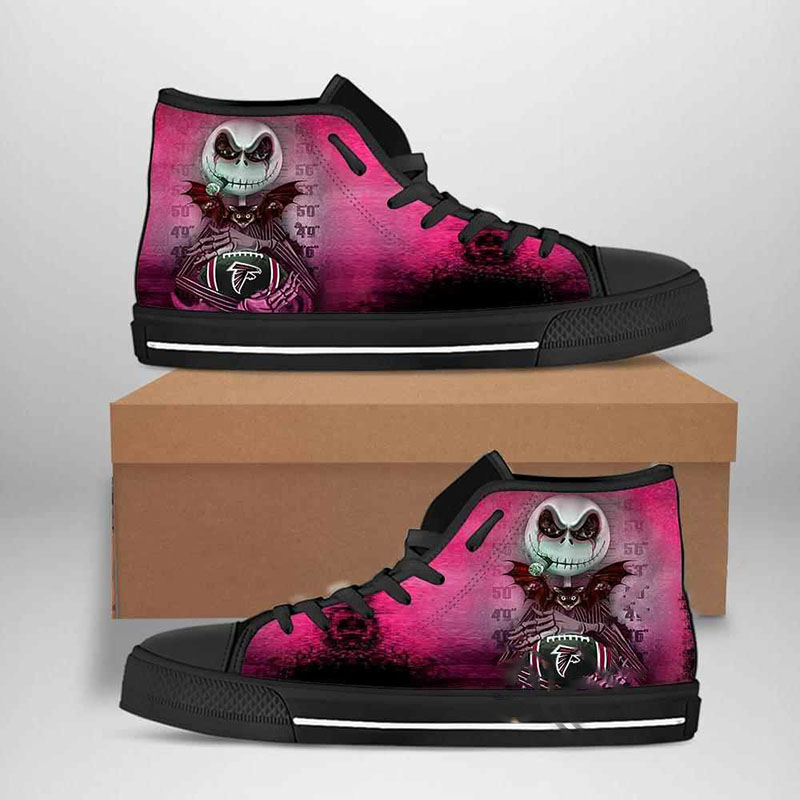 3D Atlanta Falcons NFL Football Jack Skellington High Top Shoes