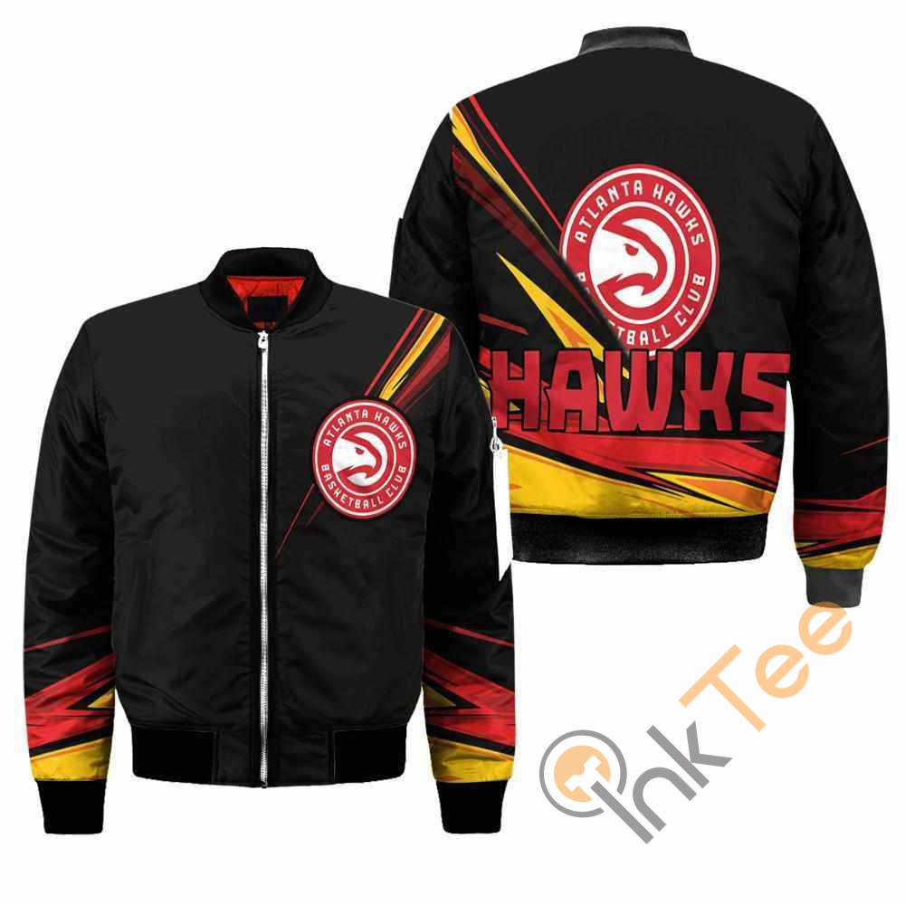 Atlanta Hawks NBA Black Apparel Best Christmas Gift For Fans Bomber Jacket