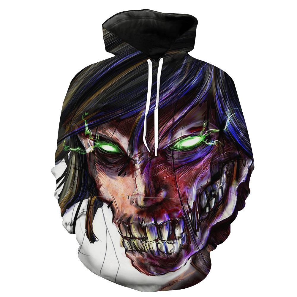Attack On Titan Eren Titan Animes Hoodie 3D 1 Attack On Titan Eren Titan Animes Hoodie 3D
