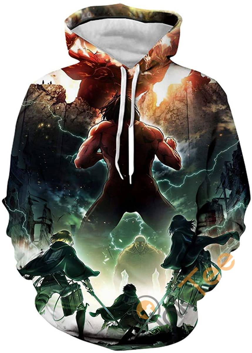 Attack On Titan Print Pullover With Front Pocket Hoodie 3D