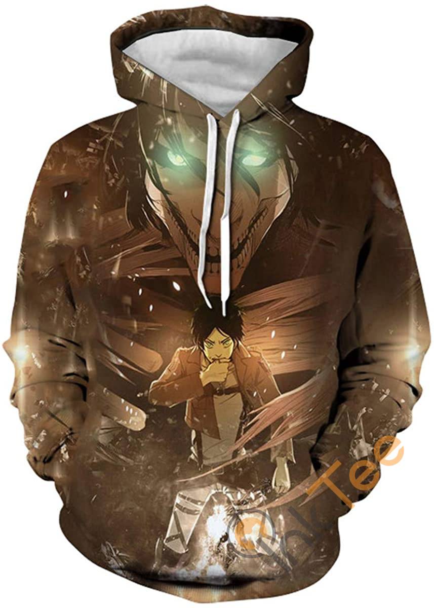 Attack On Titan Print Pullover With Front Pocket Hoodie 3D