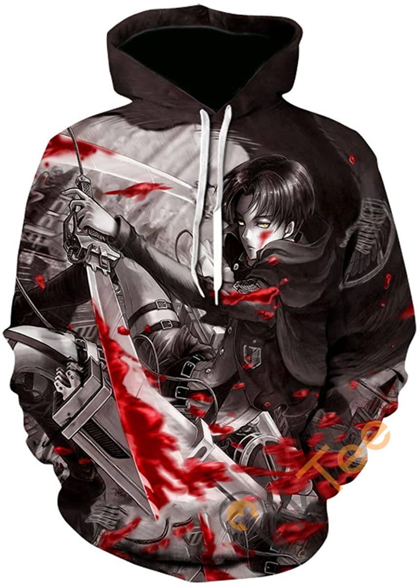 Attack On Titan Print Pullover With Front Pocket Hoodie 3D