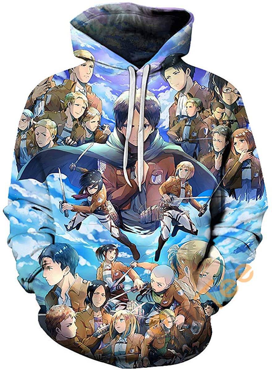 Attack On Titan Print Pullover With Front Pocket Hoodie 3D
