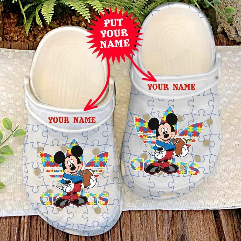 Autism Mickey Cute Disney Comfortable For Mens And Womens Classic Water Crocs Clog Shoes