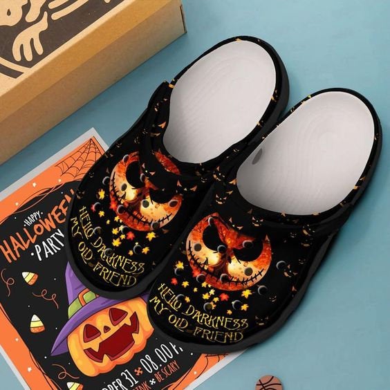 Awesome Hello Darkness My Old Friend Jack Skellington Crocband Crocs Clog Shoes