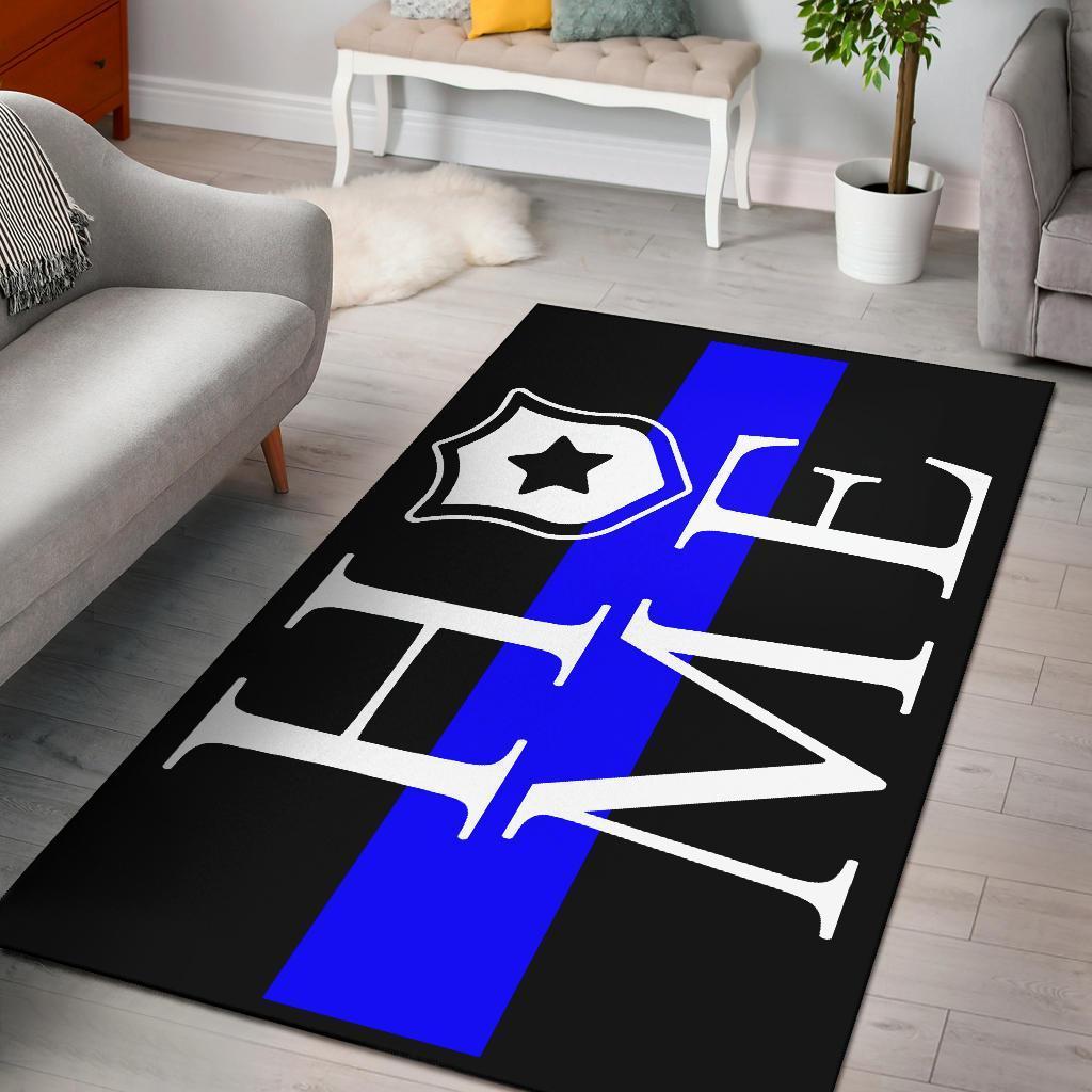 Awesome Thin Blue Line  home’ Area Limited Edition Rug