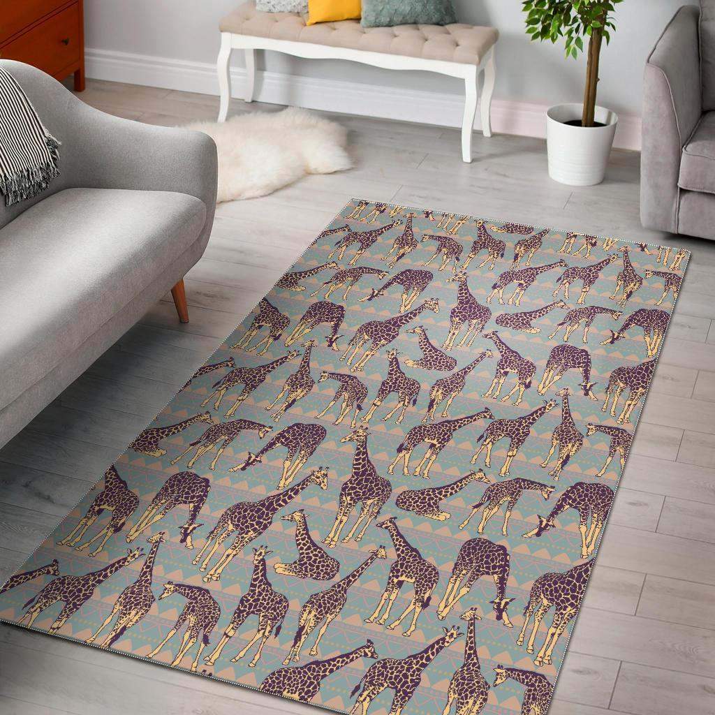 Vintage Giraffe Seamless Pattern Limited Edition Rug