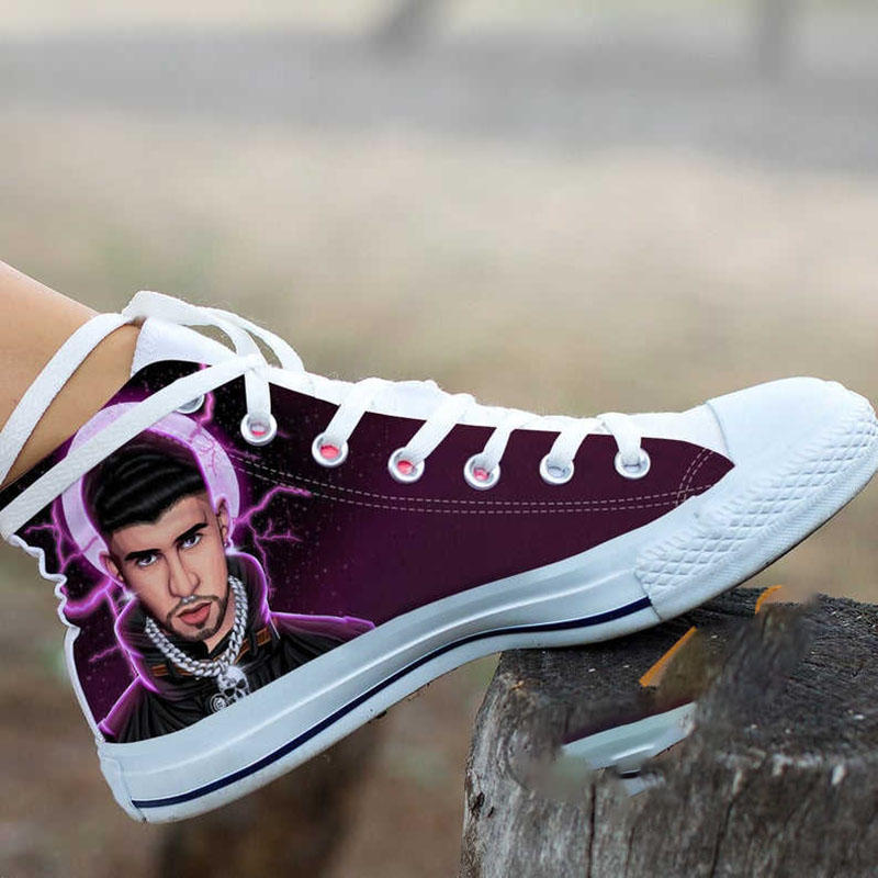 Bad Bunny Custom Vintage Music High Top Shoes