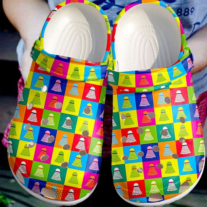 Badminton Pattern Crocs Clog Shoes