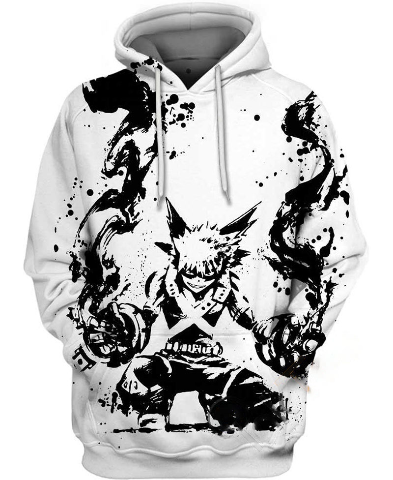 Bakugo Katsuki Ink Splatt Hoodie 3D