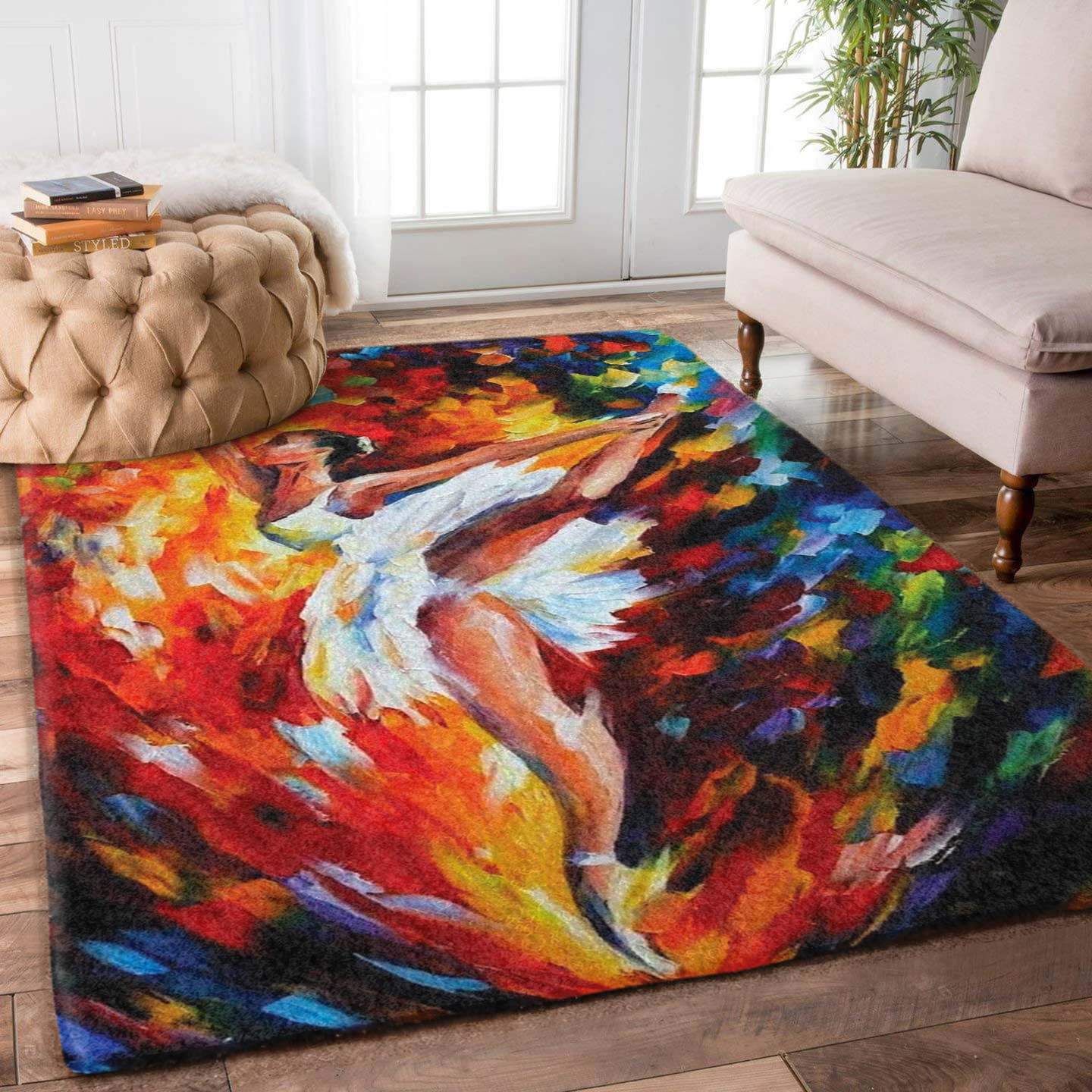 Vibrant Ballet Arabesque Pose Limited Edition Rug