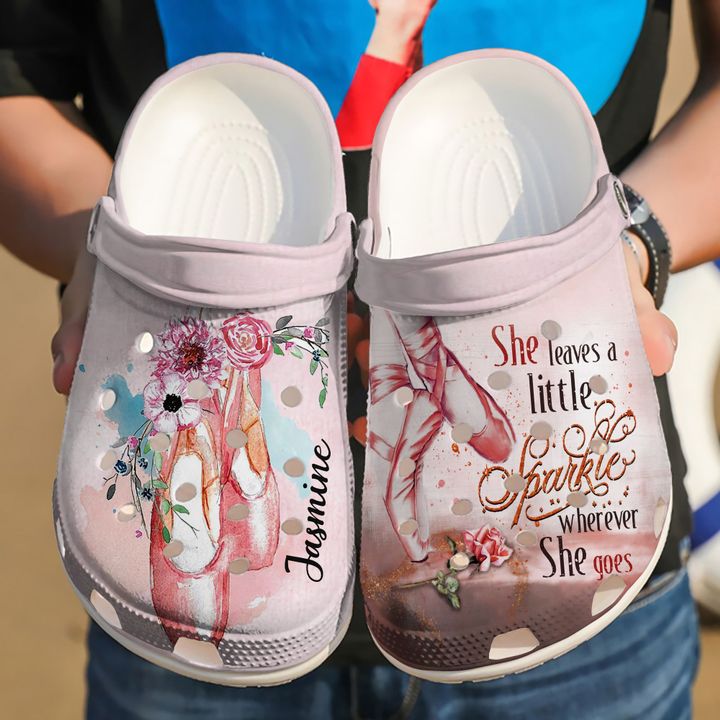 Ballet Personalized She Leaves A Little Sparkle Crocs Clog Shoes 4 Ballet Personalized She Leaves A Little Sparkle Crocs Clog Shoes