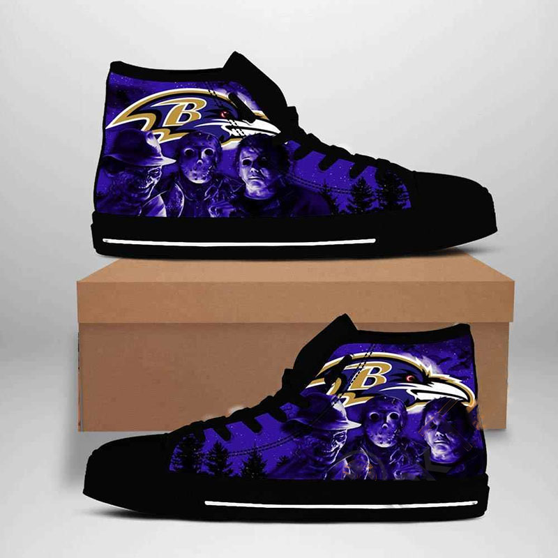 Baltimore Ravens Nfl Football High Top Shoes