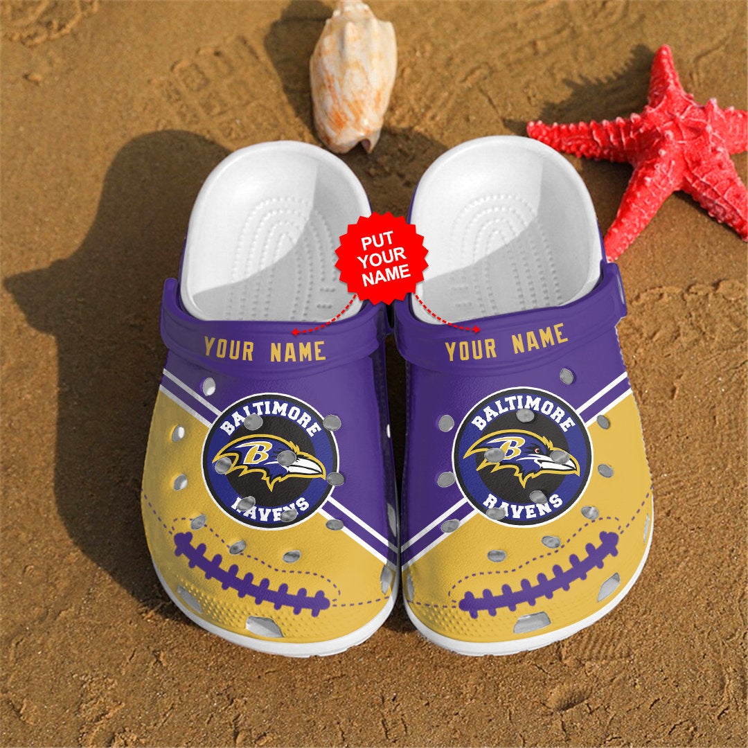 Baltimore Ravens Personalized Custom For Nfl Fans Crocs Clog Shoes