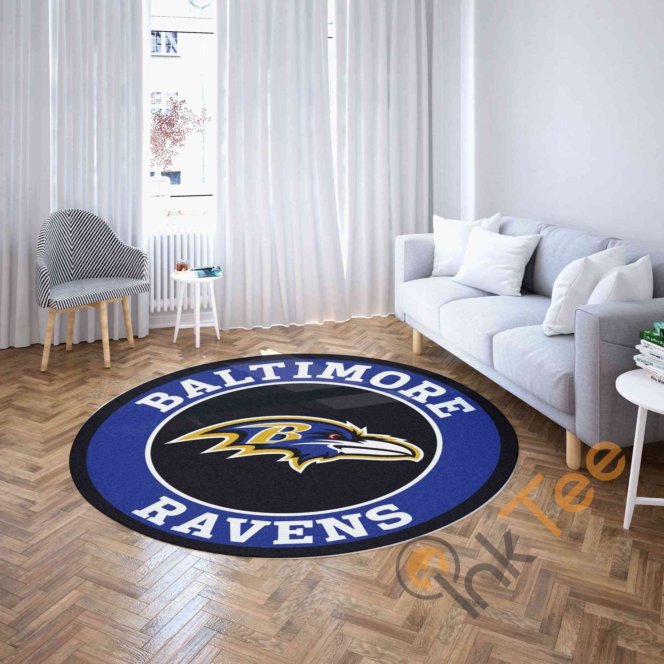 Baltimore Ravens Round Carpet Nfl Football Rug