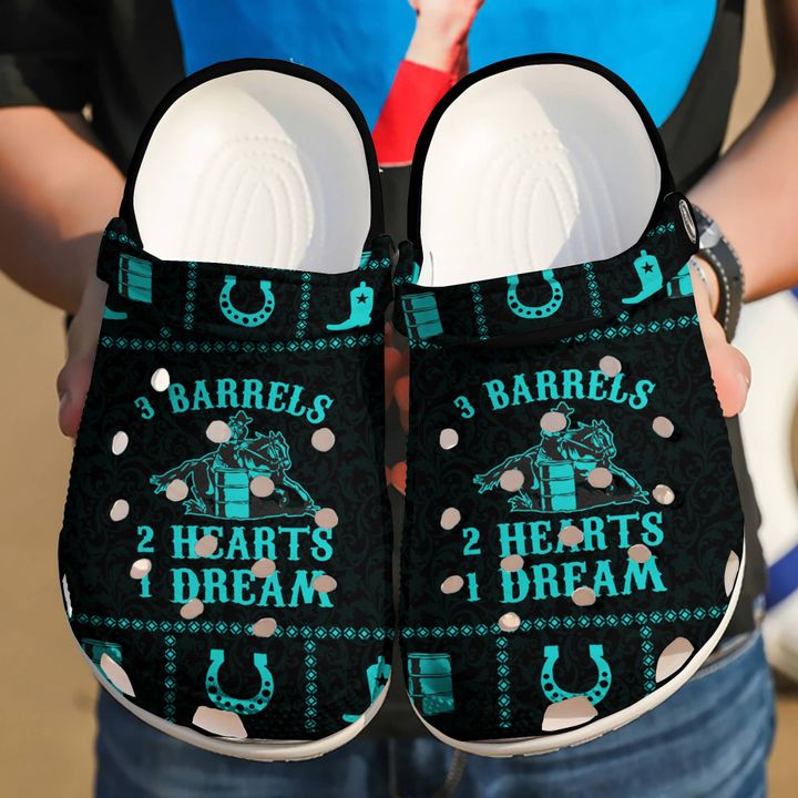 Barrel Racing Barrels Hearts Dream Crocs Clog Shoes