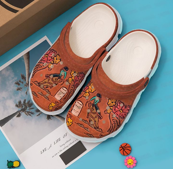 Barrel Racing Cowgirl Crocs Clog Shoes