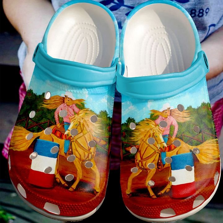Barrel Racing Girl And Her Horse Crocs Clog Shoes 4 Barrel Racing Girl And Her Horse Crocs Clog Shoes