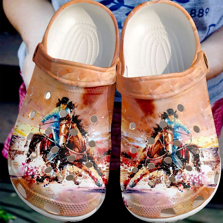 Barrel Racing Girl Crocs Clog Shoes 10 Barrel Racing Girl Crocs Clog Shoes