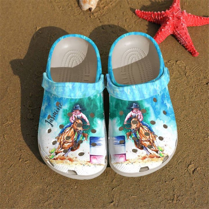 Barrel Racing Personalized Turn And Burn Crocs Clog Shoes
