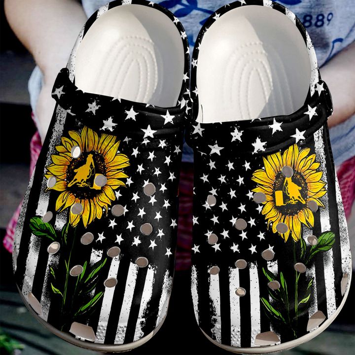 Barrel Racing Sunflower Crocs Clog Shoes