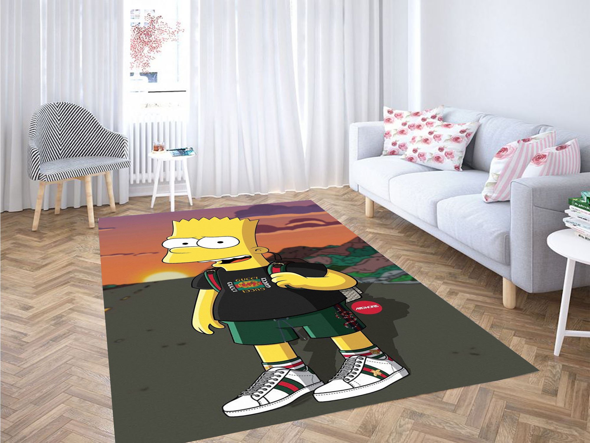Bart Simpson North Face Carpet Rug 1 Bart Simpson North Face Carpet Rug