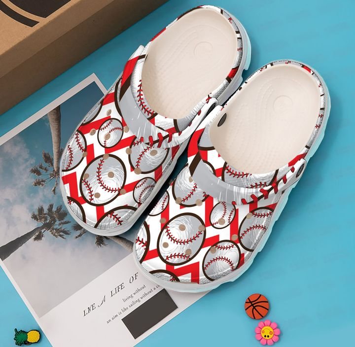 Baseball Pattern Crocs Clog Shoes 9 Baseball Pattern Crocs Clog Shoes