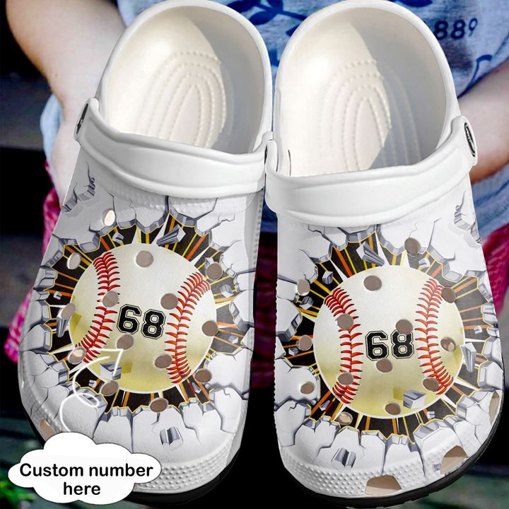 Baseball Personalized Broken Wall Crocs Clog Shoes