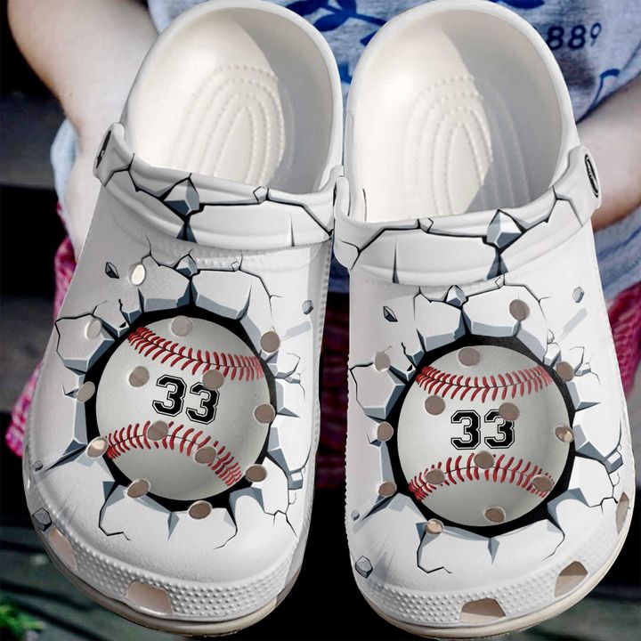 Baseball Personalized Broken Wall Crocs Clog Shoes