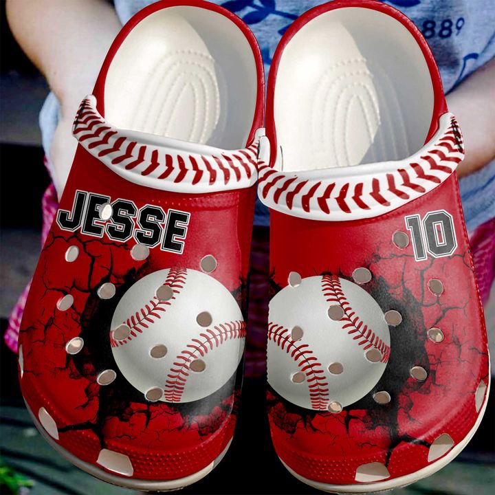 Baseball Personalized Crack Wall Crocs Clog Shoes
