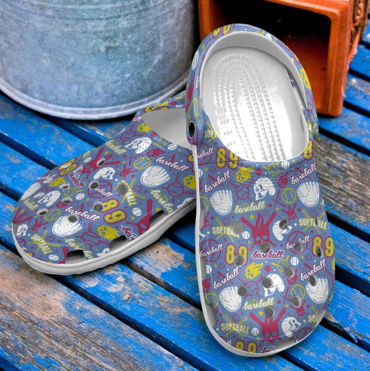 Baseball Seamless Pattern Crocs Clog Shoes