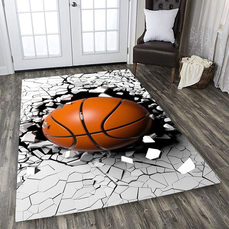 Basketball Break Through Rectangle Limited Edition Rug 3 Basketball Break Through Rectangle Limited Edition Rug