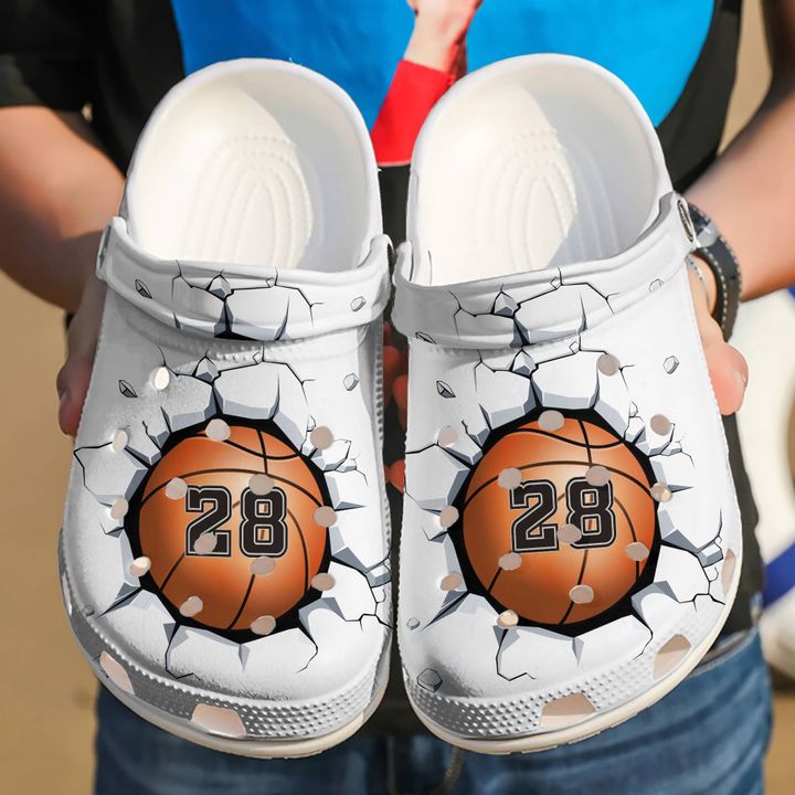 Basketball Personalized Breaking Wall Crocs Clog Shoes