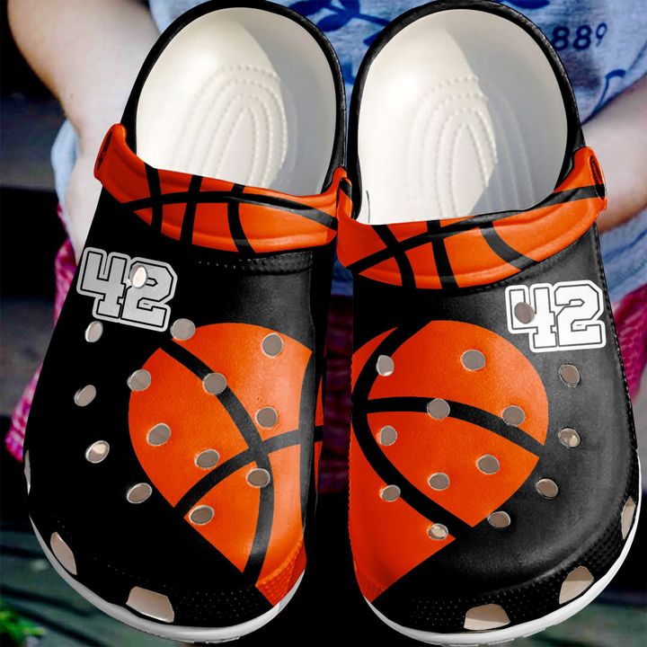 Basketball Personalized Heart Crocs Clog Shoes