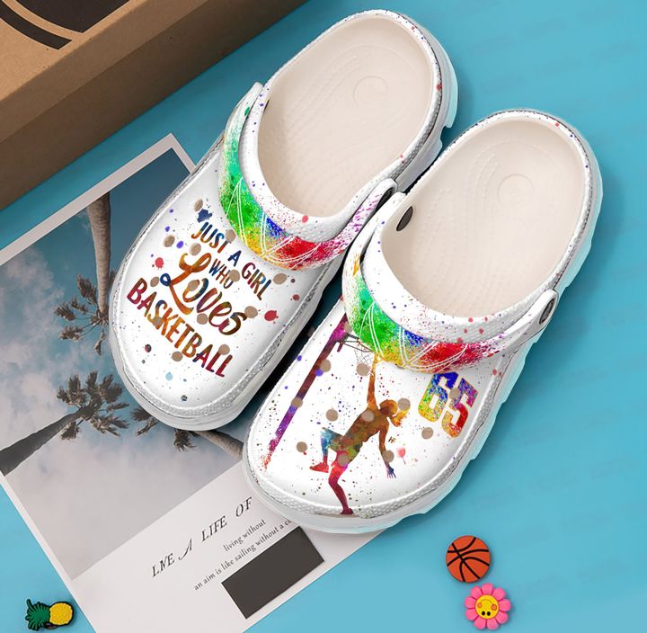 Basketball Personalized Just A Girl Who Loves Crocs Clog Shoes