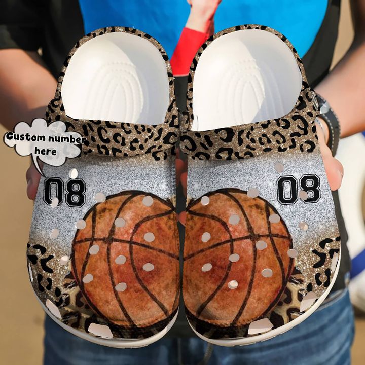 Basketball Personalized Leopard Crocs Clog Shoes